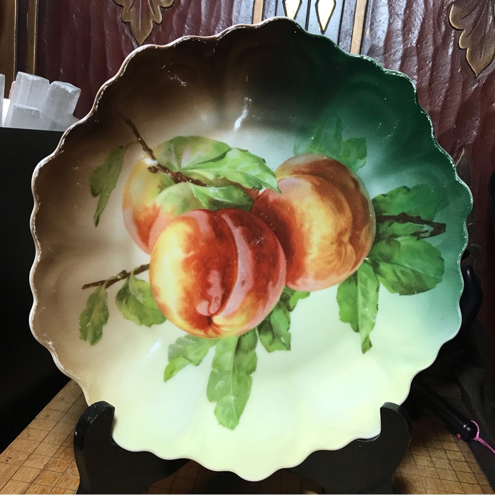 Antique Bavaria Peaches Transferware Plate 8.75” EVC